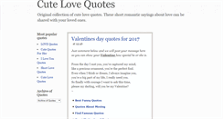 Desktop Screenshot of cutelovequotess.com